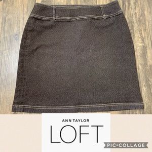 The Loft Brown Denim Skirt
